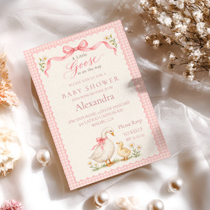 Invitación Ducha de Bebé Coqueta Rosa de Little Goose