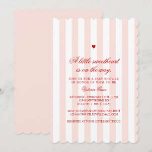 Invitación Ducha de bebé Corazón Rosa Un Pequeño Corazón