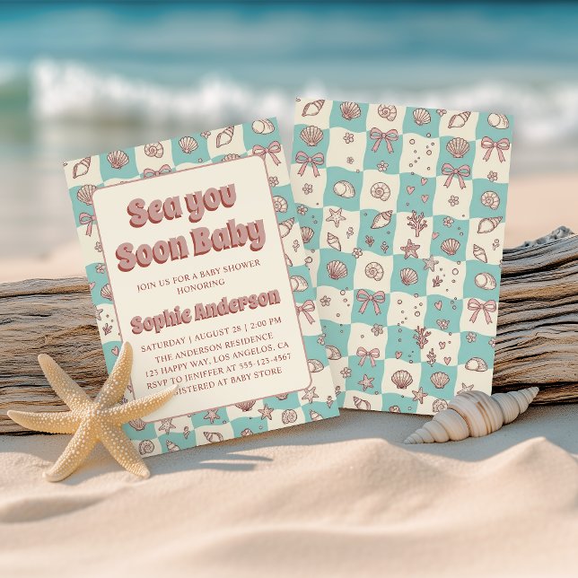 Invitación Ducha de Bebé Costera Boho Nos Vemos Pronto Bebé (Subido por el creador)