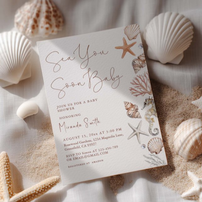 Invitación Ducha de Bebé Costera Te Veré Pronto (Subido por el creador)