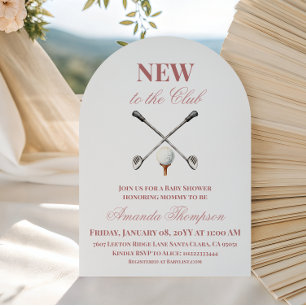 Invitación Ducha de bebé Country Pink New to the Club Girl Go