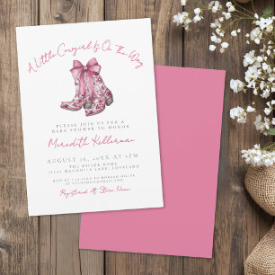 Invitación Ducha de Bebé Country Rosa Lazo