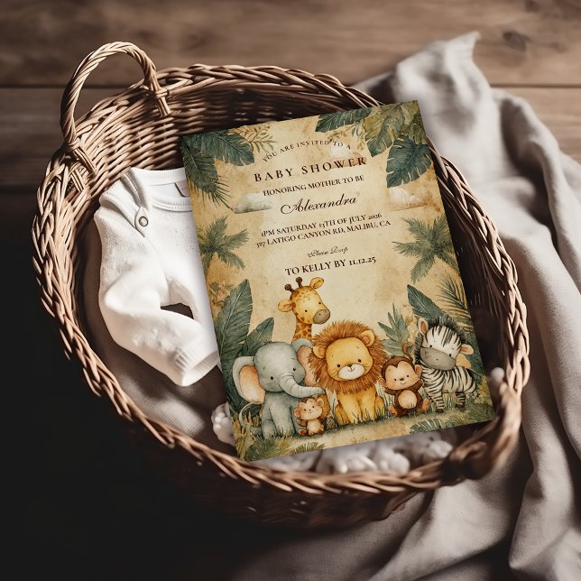 Invitación Ducha de Bebé Criaturas del Bosque Safari (Subido por el creador)
