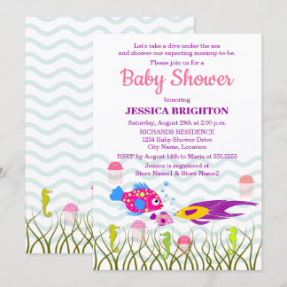 Invitación Ducha de Bebé Criaturas del Mar