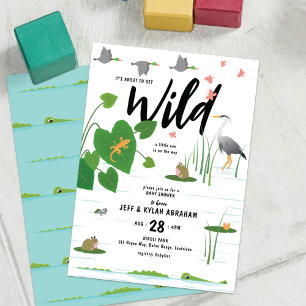 Invitación Ducha de Bebé Criaturas Salvajes del Pantano