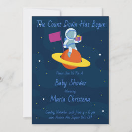 Invitación Ducha de Bebé Cuenta Regresiva Cósmica