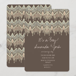 Invitación Ducha de bebé cuerda boho rústica colgante macramé