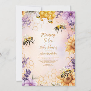 Invitación Ducha de bebé de abeja de girasol Mamá para ser du