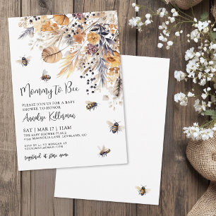 Invitación Ducha de Bebé de Abeja Flor Silvestre