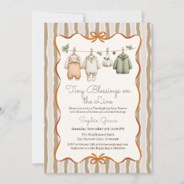 Invitación Ducha de bebé de Acción de Gracias niña | Ropa aco