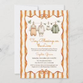 Invitación Ducha de bebé de Acción de Gracias niña | Ropa aco