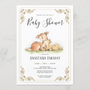 Invitación Ducha de bebé de animales de bosque