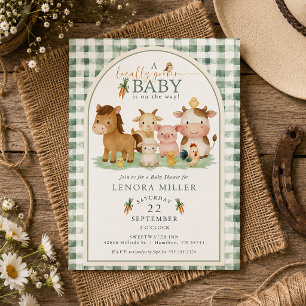 Invitación Ducha de bebé de animales de granja bebé cultivado