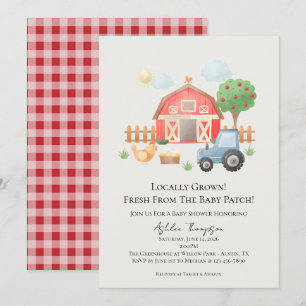Invitación Ducha de bebé de animales de granja de granero de