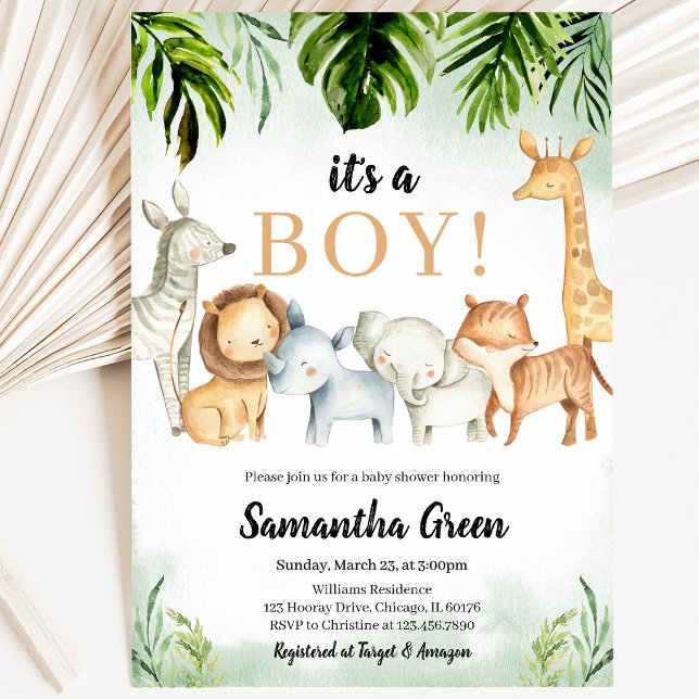 Invitación Ducha de Bebé de Animales de Safari (Subido por el creador)