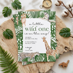 Invitación Ducha de Bebé de Animales de Safari de Jungla en A