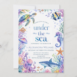 Invitación Ducha de bebé de animales del océano bajo el mar