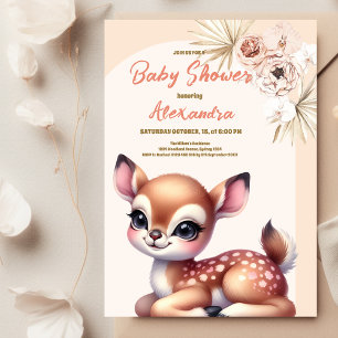 Invitación Ducha de bebé de animales safari boho reno