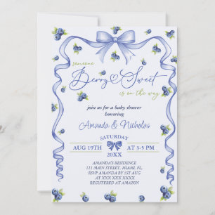 Invitación Ducha de bebé de Arándano 