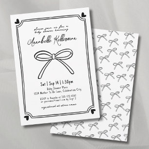 Invitación Ducha de Bebé de Arco Dibujado a Mano Caprichoso