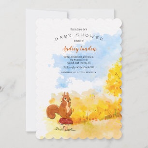 Invitación Ducha de Bebé de Ardillita en el Bosque