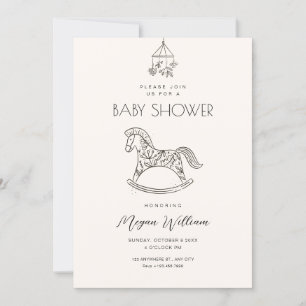 Invitación Ducha de bebé de arte de caballo de roca