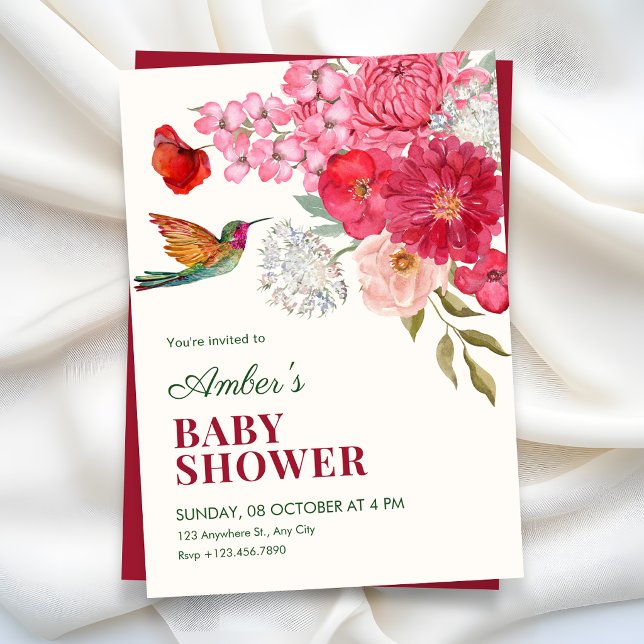 Invitación ducha de bebé de arte floral (Subido por el creador)