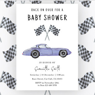 Invitación Ducha de Bebé de Auto de Carreras