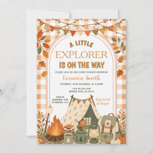 Invitación Ducha de bebé de aventura de niña de campamento de