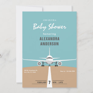 Invitación Ducha de Bebé de Avión