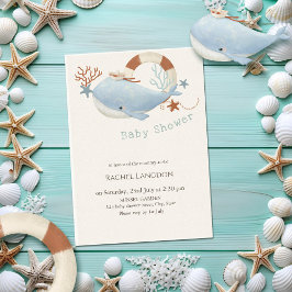 Invitación Ducha de bebé de ballena Adorable