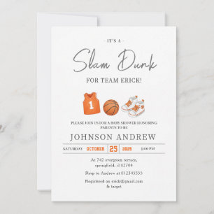 Invitación Ducha de Bebé de Baloncesto con Mate Personalizado