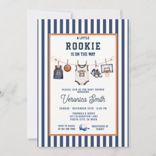 Invitación Ducha de bebé de baloncesto para el pequeño novato