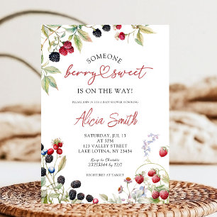 Invitación Ducha de bebé de bayas silvestres