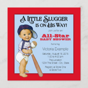 Invitación Ducha de bebé de béisbol