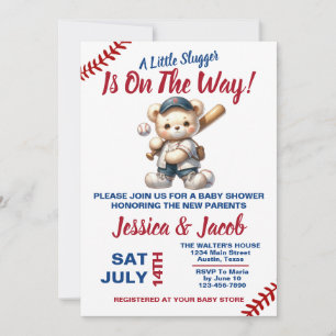 Invitación Ducha de bebé de béisbol