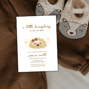 Invitación Ducha de bebé de bollo asiático kawaii neutral