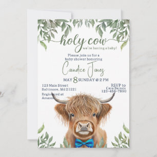 Invitación ducha de bebé de bovino de montaña
