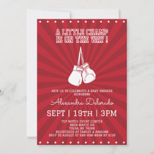 Invitación Ducha de Bebé de Boxeo