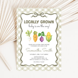 Invitación Ducha de bebé de brote pequeño cultivado localment
