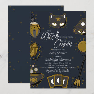 Invitación Ducha de bebé de bruja de Halloween
