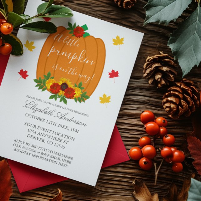 Invitación Ducha de bebé de calabacita de otoño (Subido por el creador)