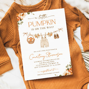 Invitación Ducha de bebé de calabacita de otoño