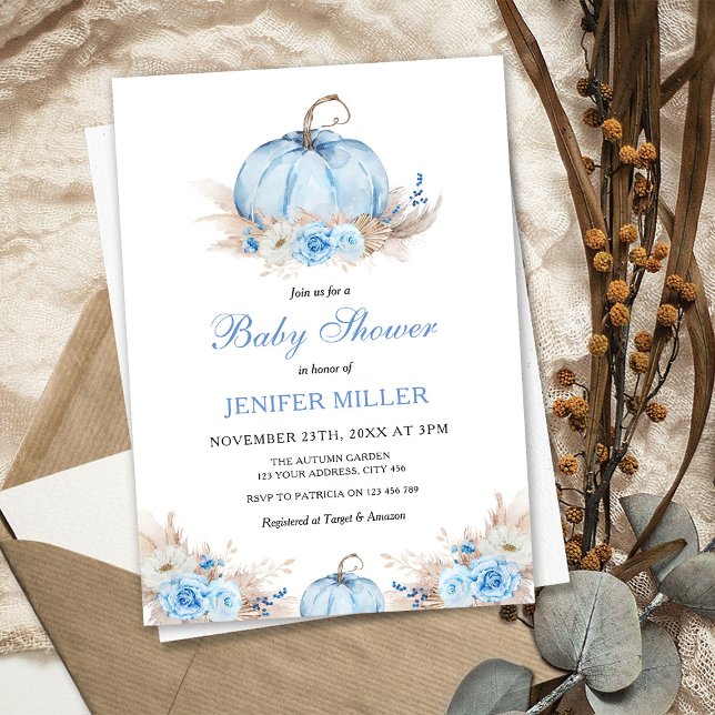Invitación Ducha de bebé de calabaza azul (Subido por el creador)