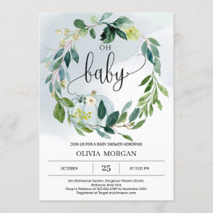 Invitación Ducha de bebé de calabaza infantil personalizada