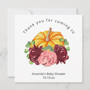 Invitación Ducha de bebé de calabaza naranja acuarela