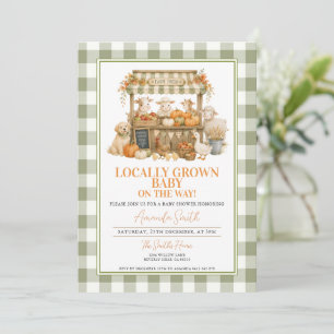 Invitación Ducha de Bebé de Calabaza Rústica de Producción Lo