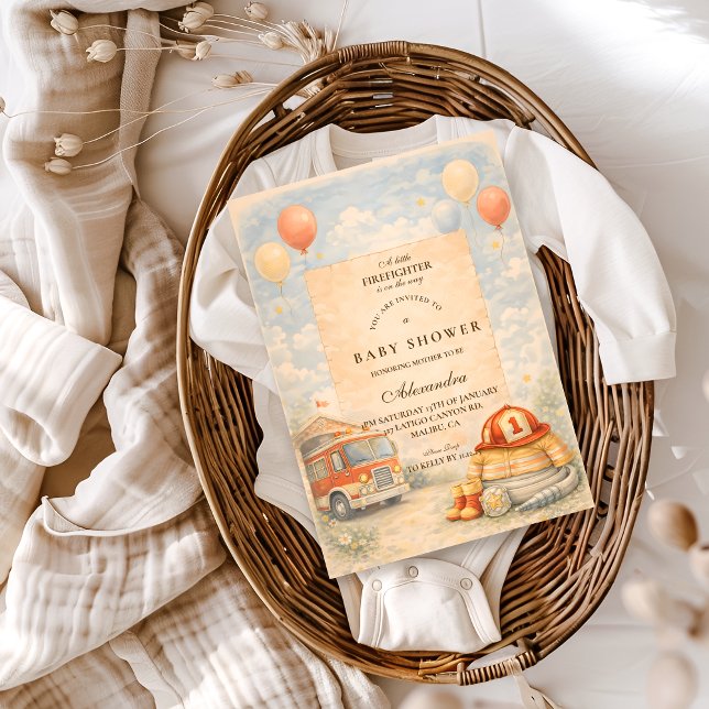 Invitación Ducha de bebé de camión de bomberos (Subido por el creador)