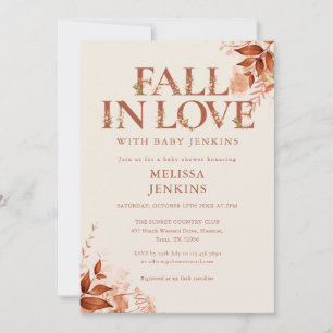 Invitación Ducha de bebé de carta floral rústica de otoño ena