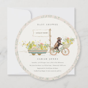 Invitación Ducha de Bebé de Chocolate Retriever Cultivado Loc